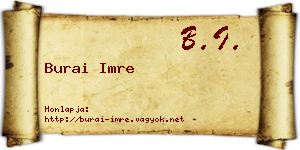 Burai Imre névjegykártya